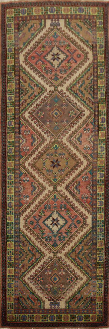 Geometric Heriz Persian Runner Rug 3x10