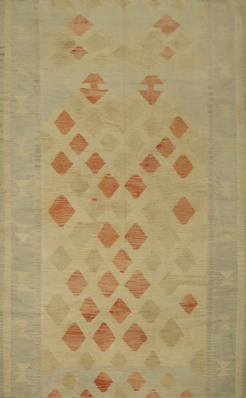Vegetable Dye Geometric Kilim Flat Weave Area Rug 6x9