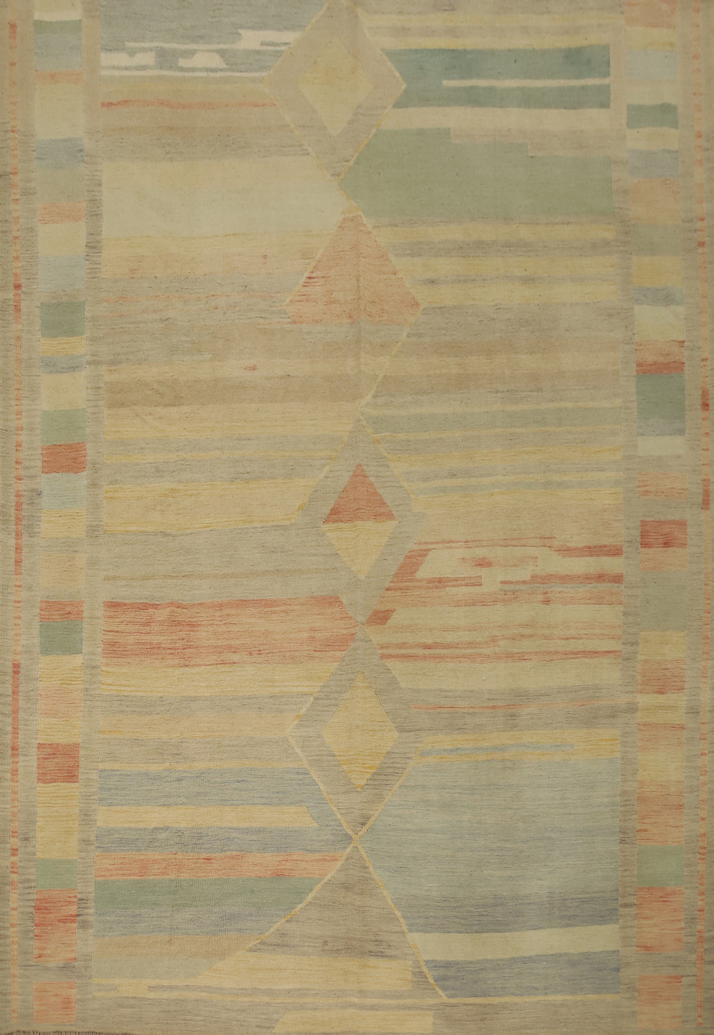Vegetable Dye Geometric Kilim Flat Weave Area Rug 8x10