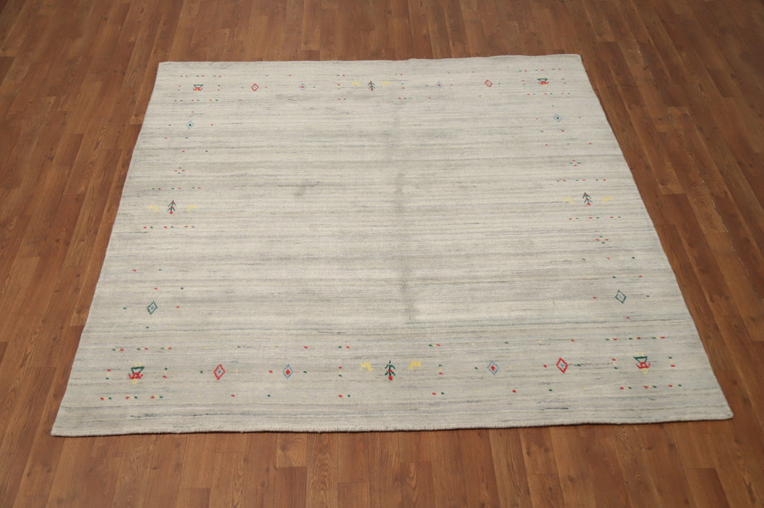 Handmade Wool Gabbeh Square Area Rug 6x6