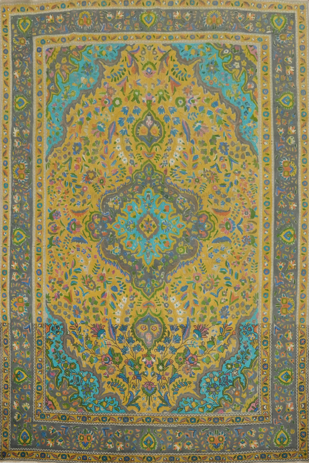Vintage Floral Tabriz Persian Area Rug 8x11