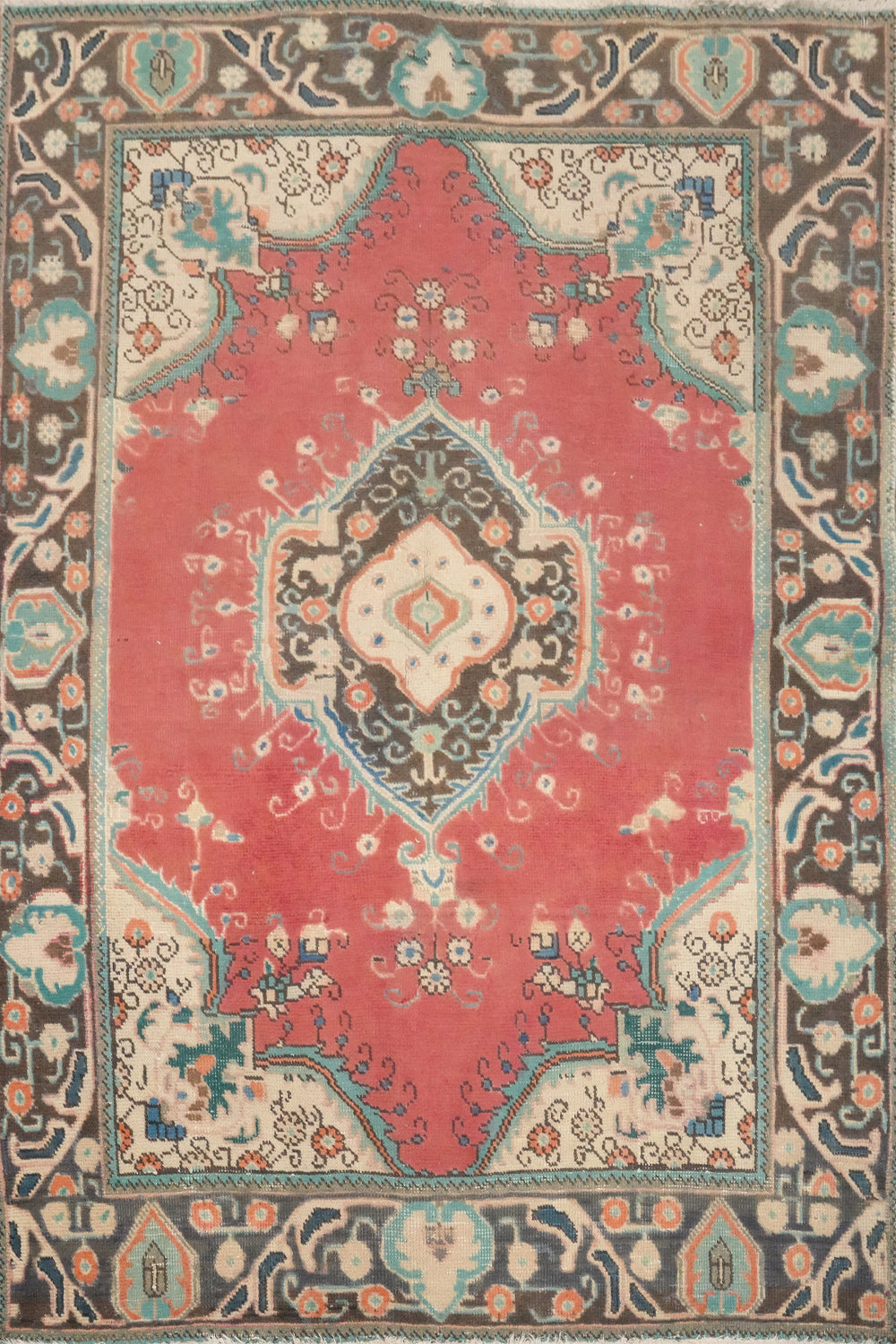 Traditional Pink Wool Tabriz Persian Rug 4x6