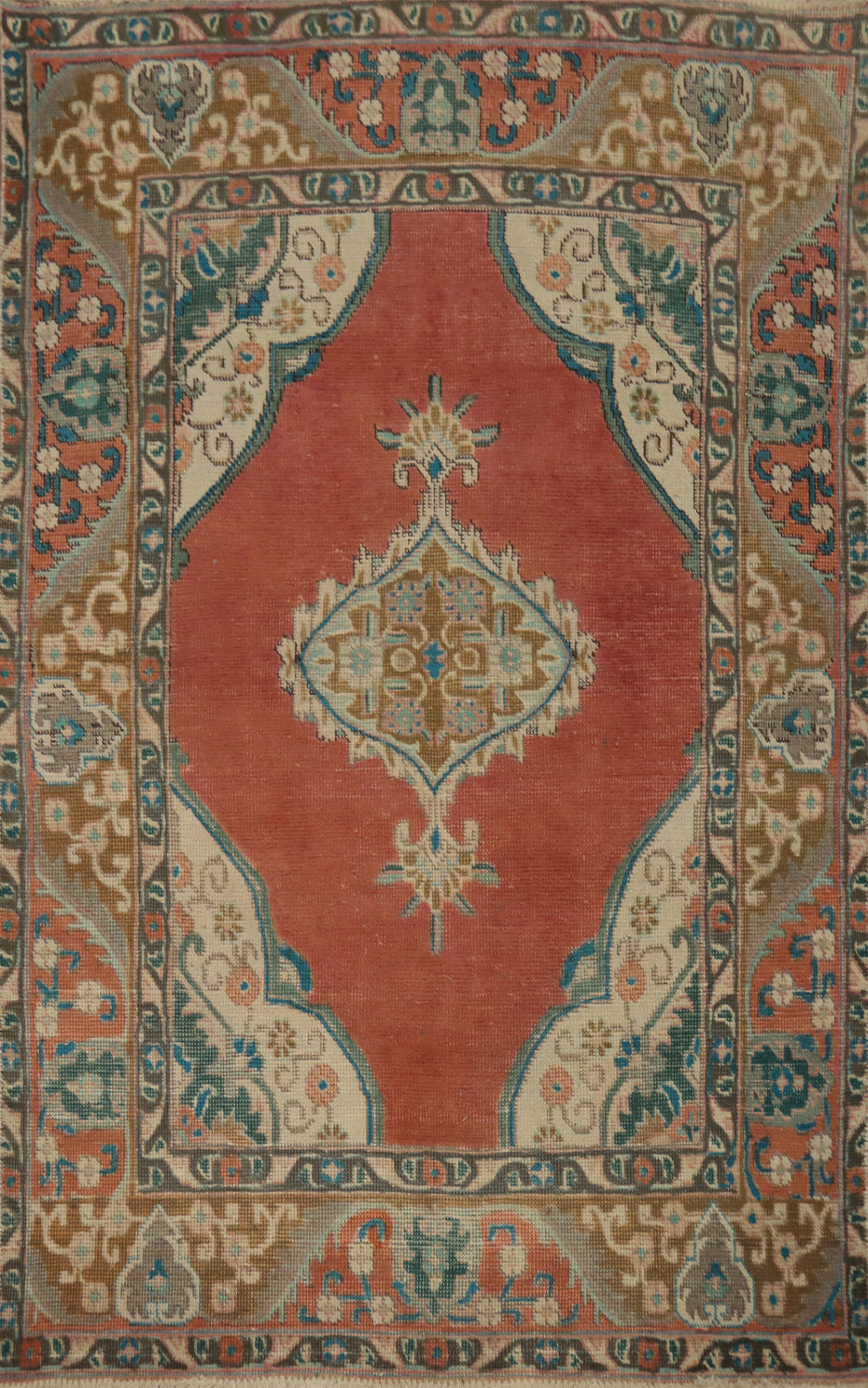 Handmade Geometric Tabriz Persian Rug 4x6