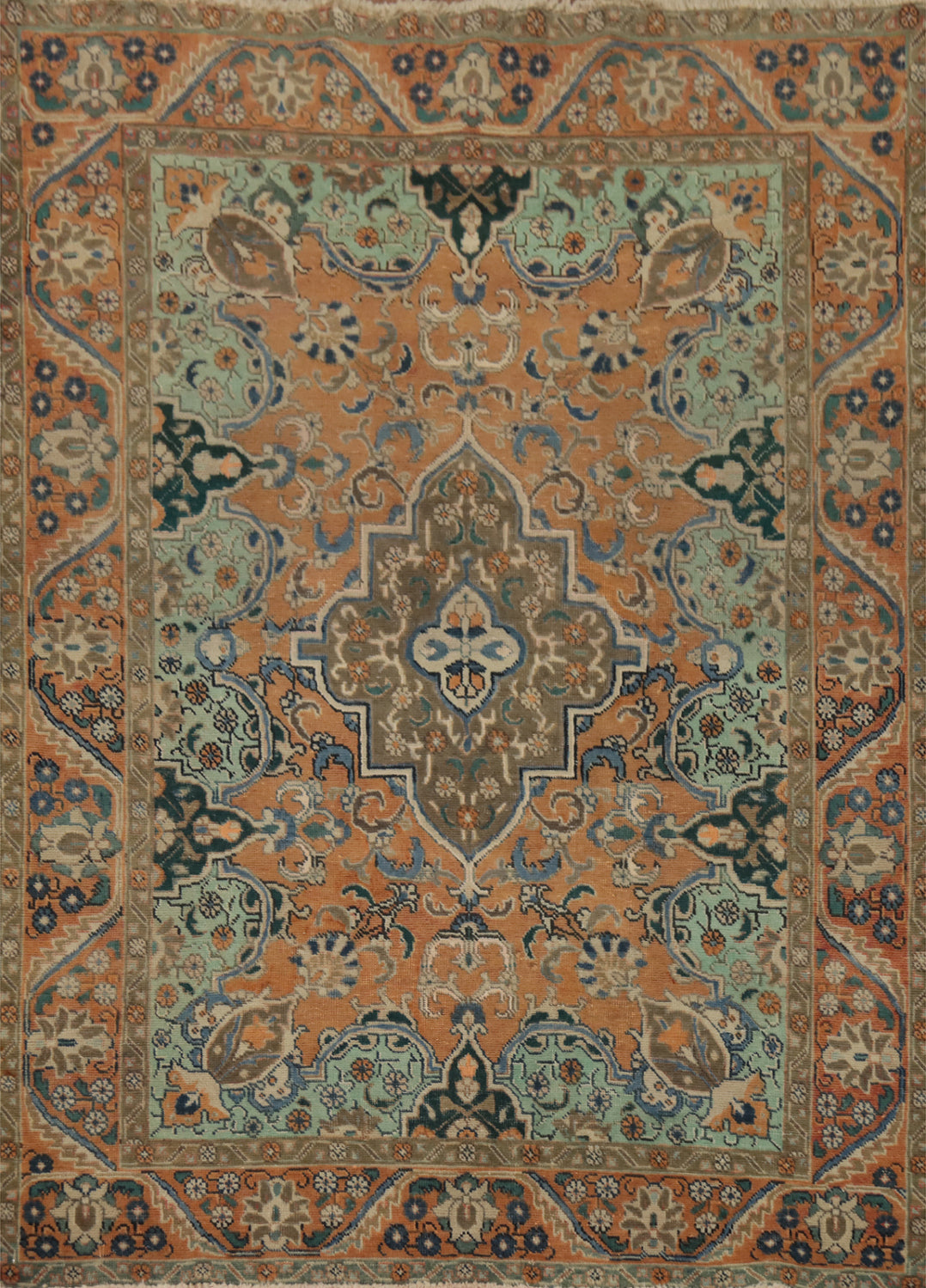 Handmade Wool Floral Tabriz Persian Rug 5x6