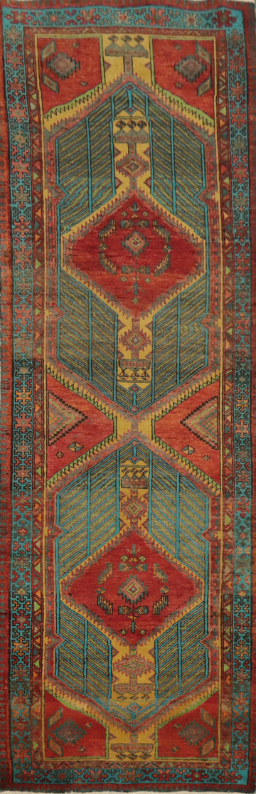 Geometric Wool Ardebil Persian Runner Rug 3x11