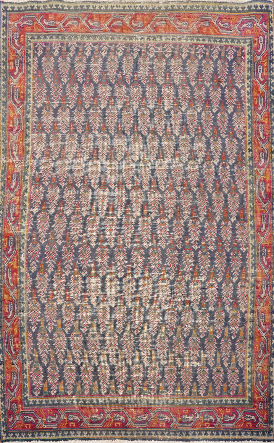 Navy Blue Handmade Tabriz Persian Rug 4x5