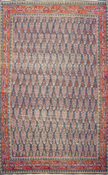 Navy Blue Handmade Tabriz Persian Rug 4x5