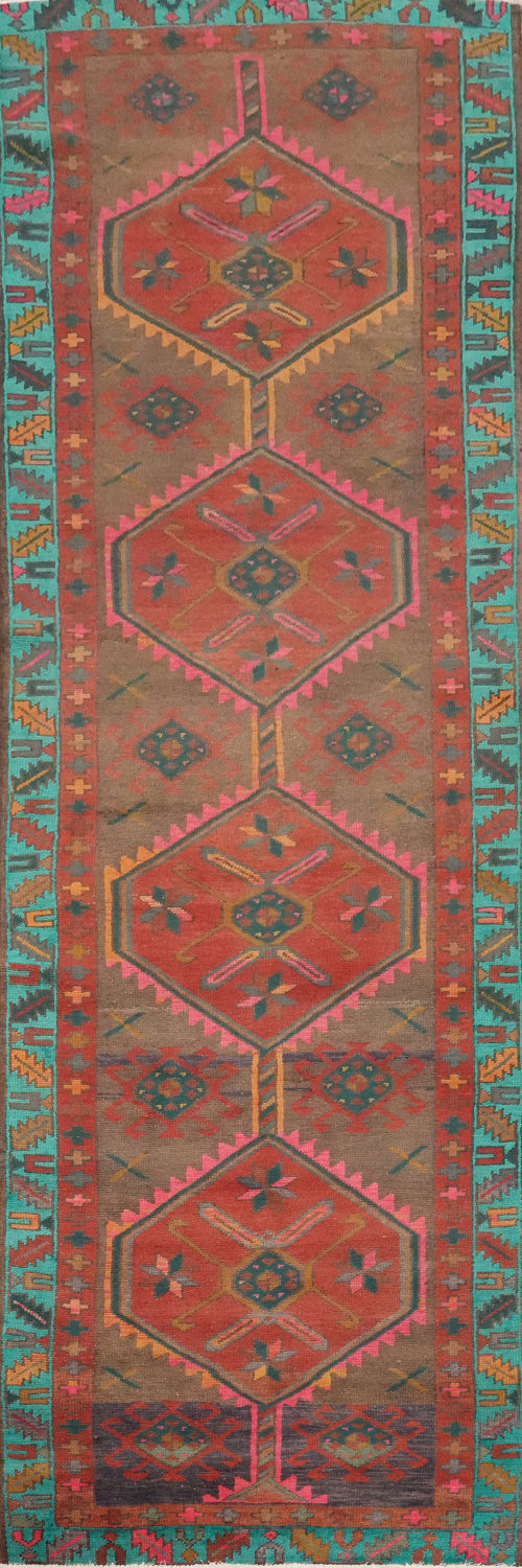 Handmade Wool Ardebil Persian Runner Rug 4x13