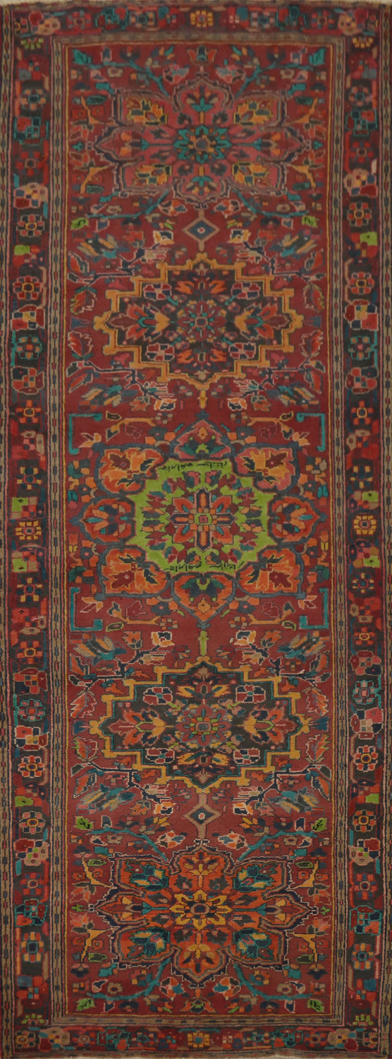 Vintage Wool Heriz Persian Runner Rug 4x11