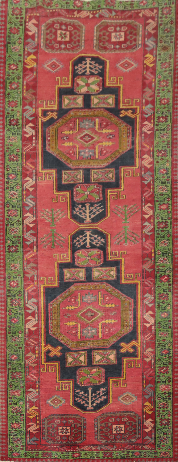 Geometric Wool Tabriz Persian Runner Rug 4x10