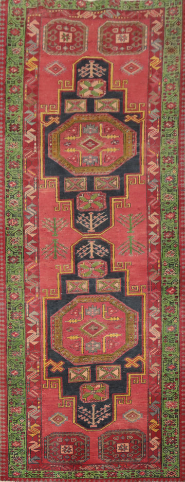 Geometric Wool Tabriz Persian Runner Rug 4x10