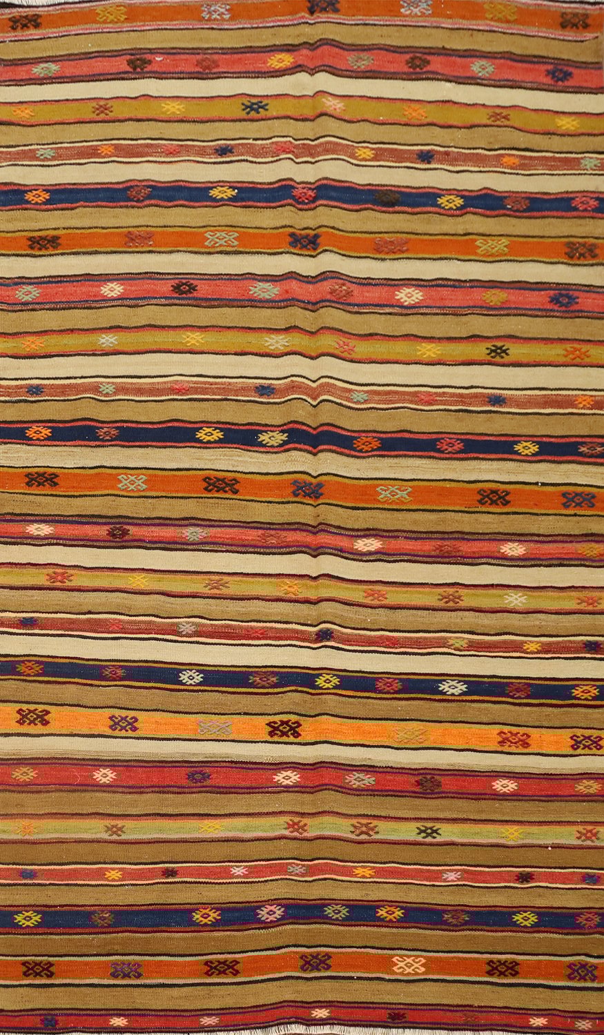 Multicolor Striped Kilim Area Rug 5x8 Adds Warmth to Any Space
