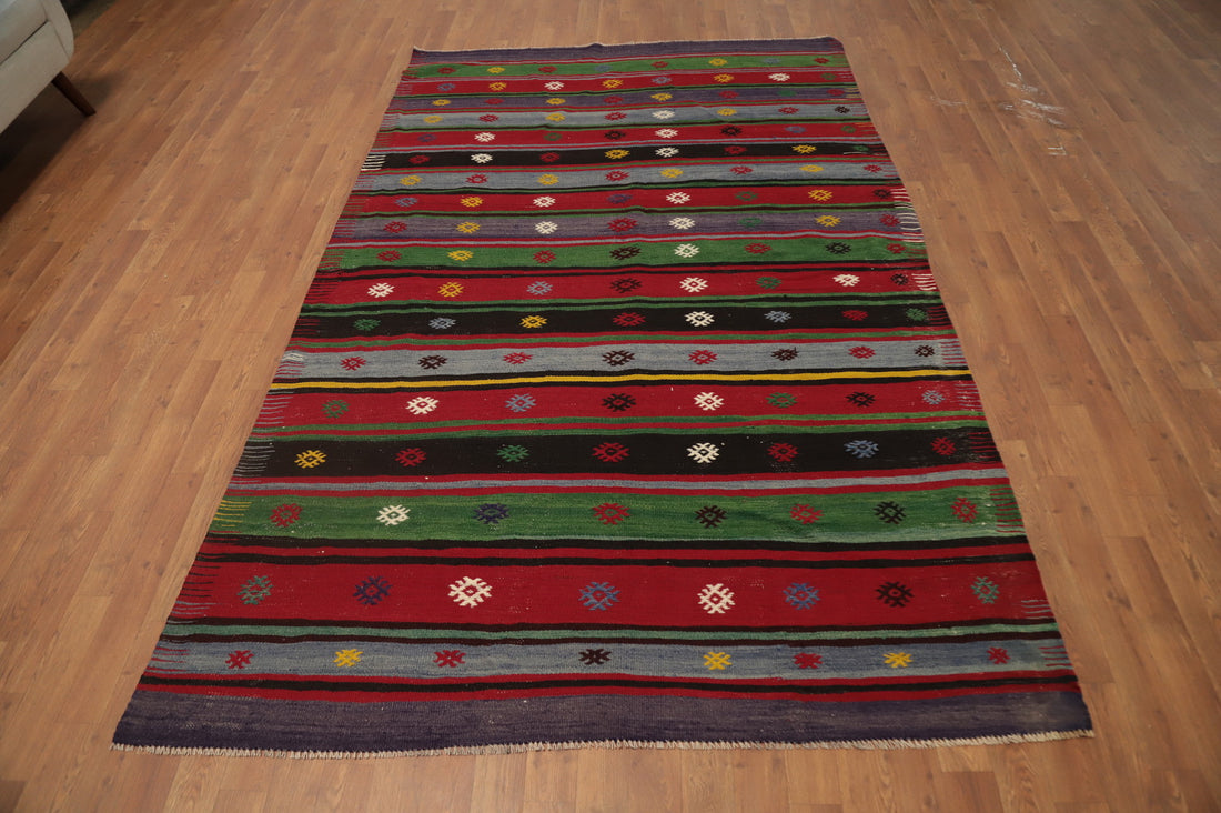 Vegetable Dye Kilim Turkish Area Rug 5x9