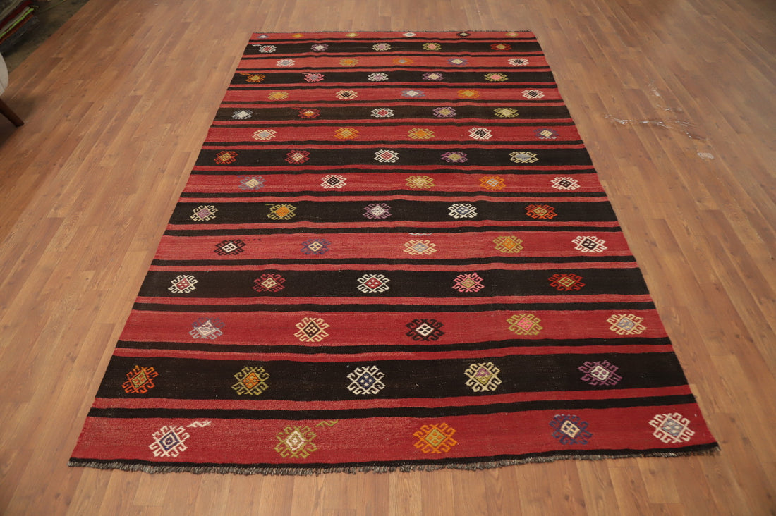 Vegetable Dye Kilim Turkish Area Rug 6x9