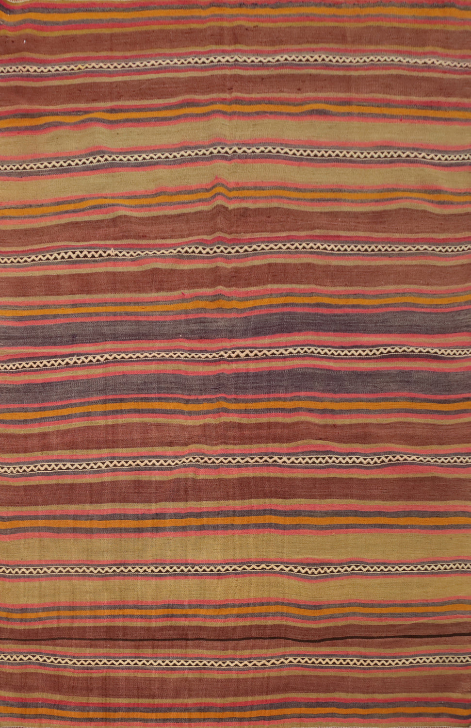 Colorful Striped Kilim Rug 5x6 with Intricate Detailing