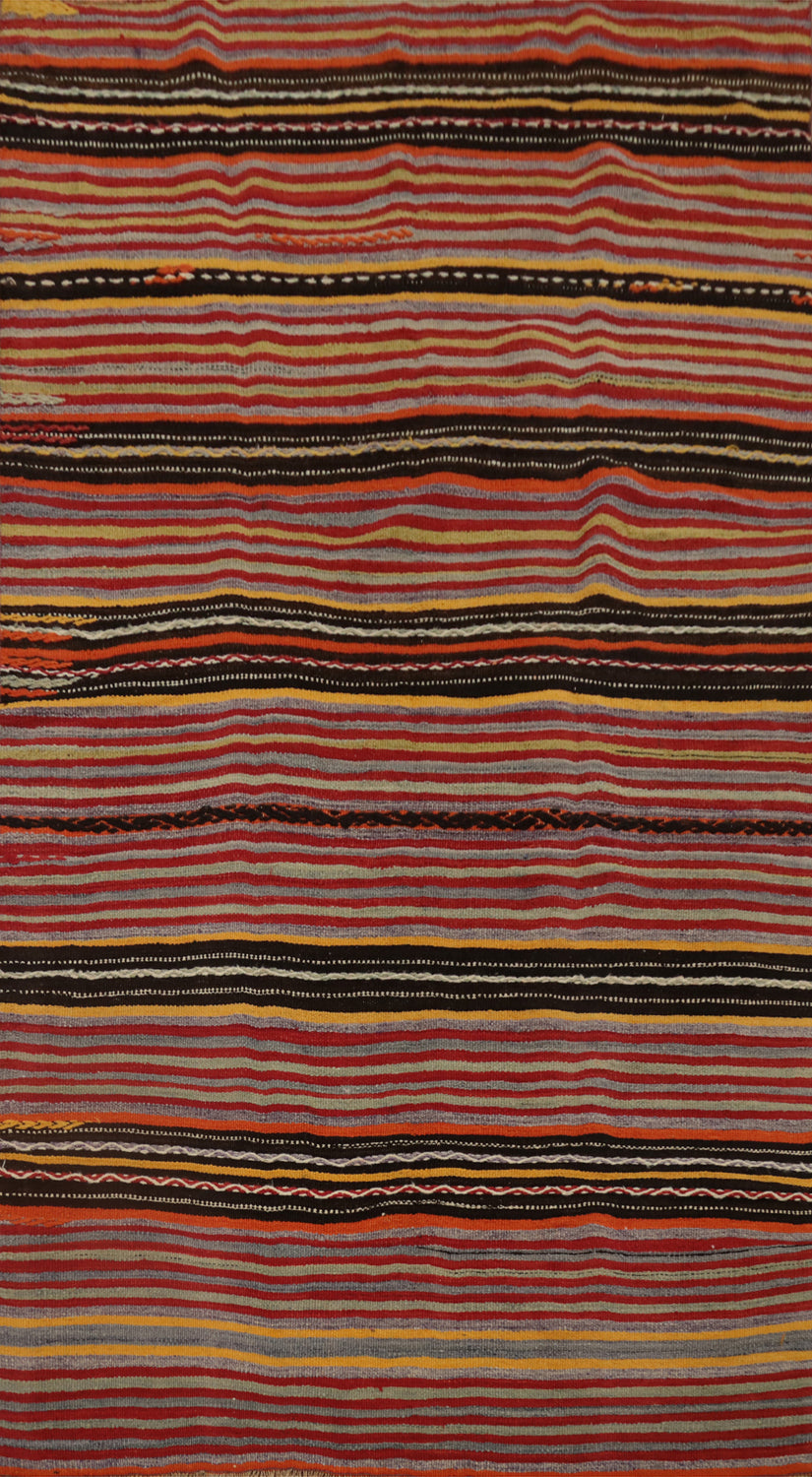 Vegetable Dye Kilim Turkish Area Rug 5x8
