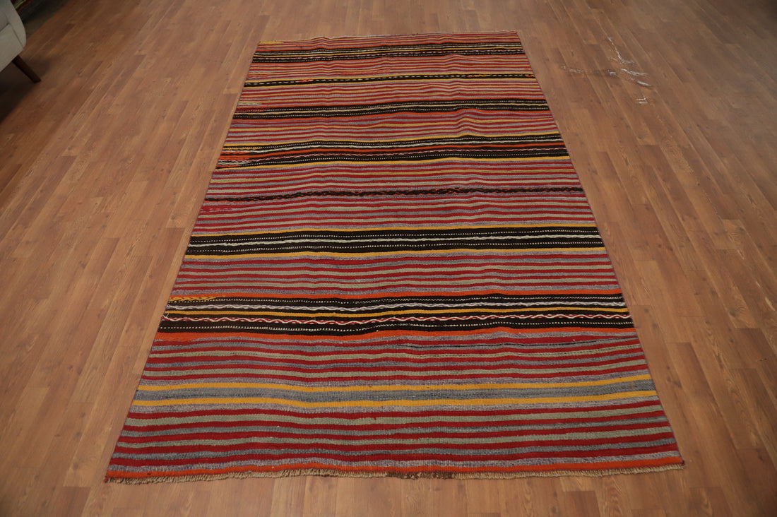 Vegetable Dye Kilim Turkish Area Rug 5x8