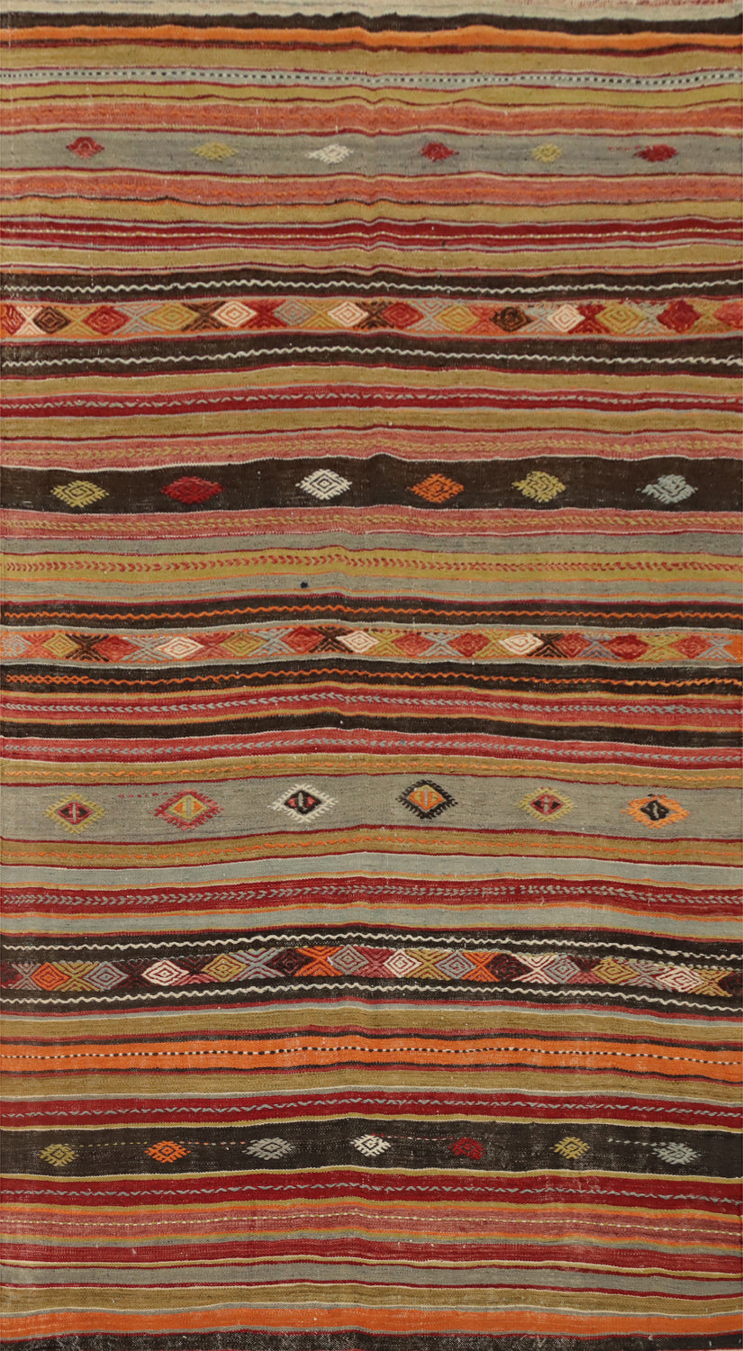 Vegetable Dye Kilim Turkish Area Rug 5x10