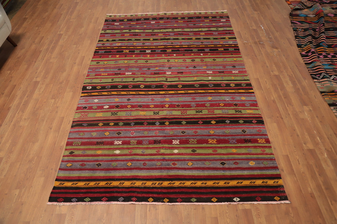 Vegetable Dye Kilim Turkish Area Rug 6x10
