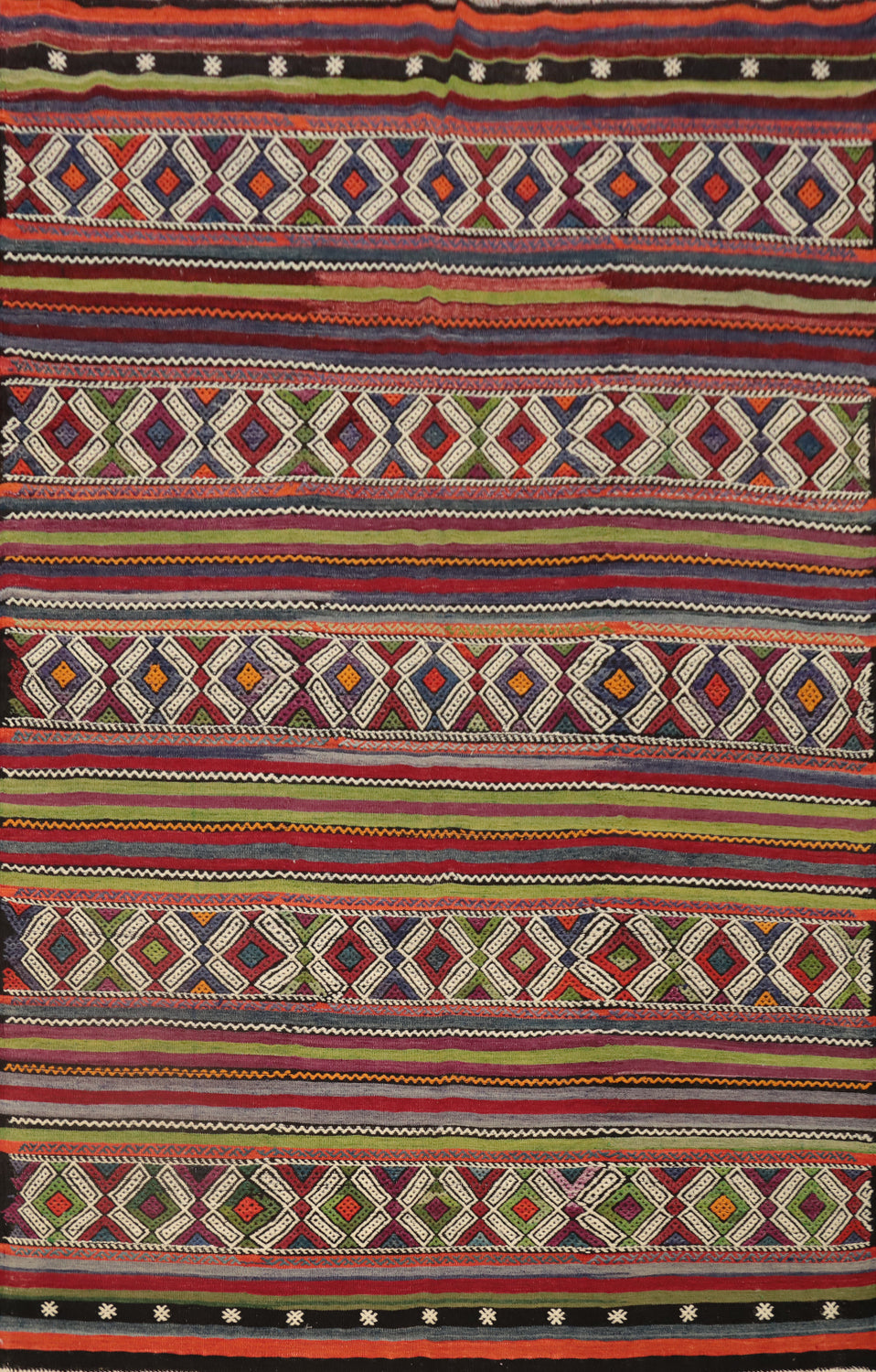 Vibrant Geometric Kilim Area Rug 6x8 with Rich Patterns and Colors