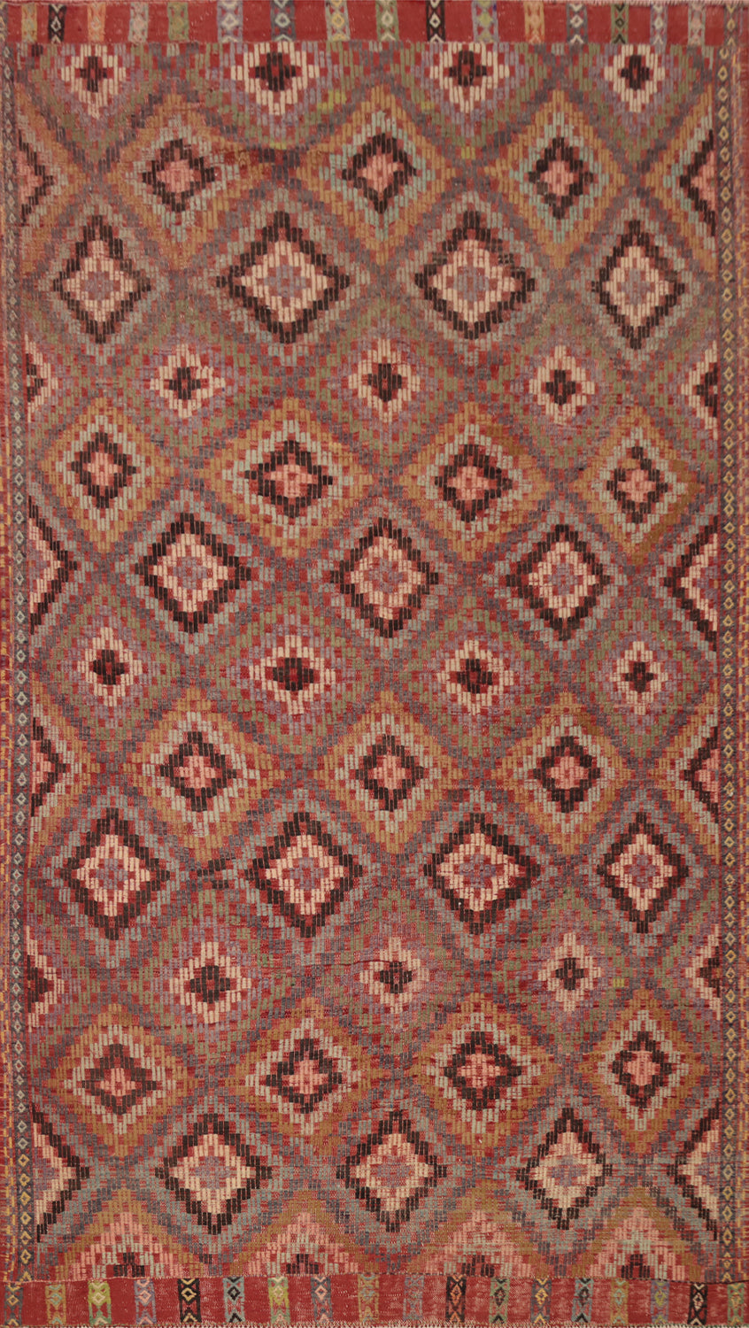 Elegant Diamond Pattern Kilim Area Rug 6x10 for Living Spaces