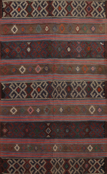 Vegetable Dye Kilim Turkish Area Rug 5x8
