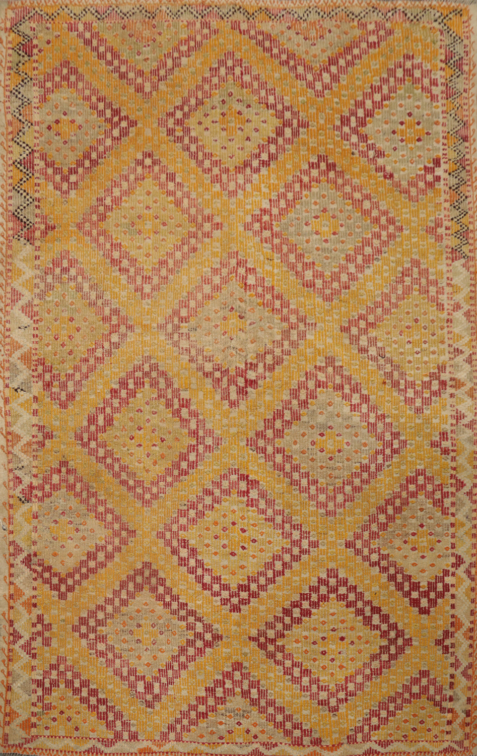 Vegetable Dye Kilim Geometric Area Rug 6x8