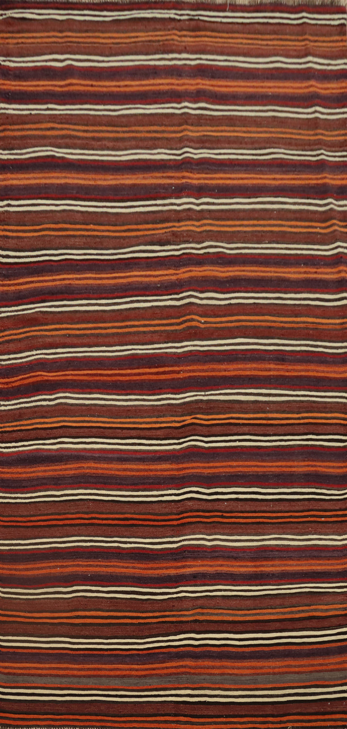 Timeless Elegance: Harmonious Stripes Kilim Area Rug 5x10
