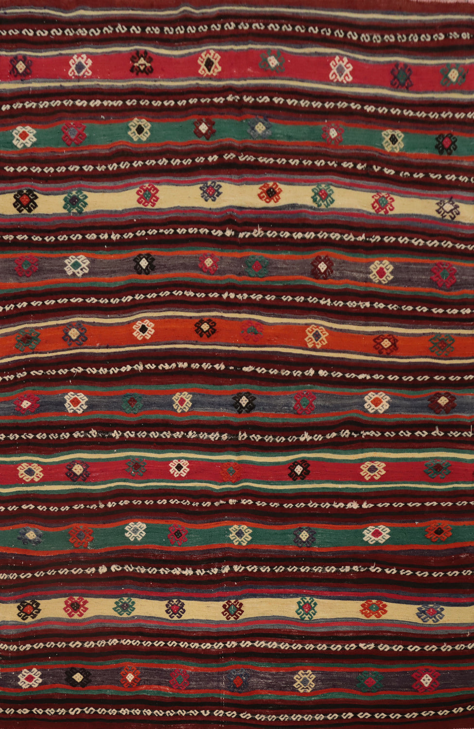 Vegetable Dye Kilim Tribal Geometric Rug 5x7