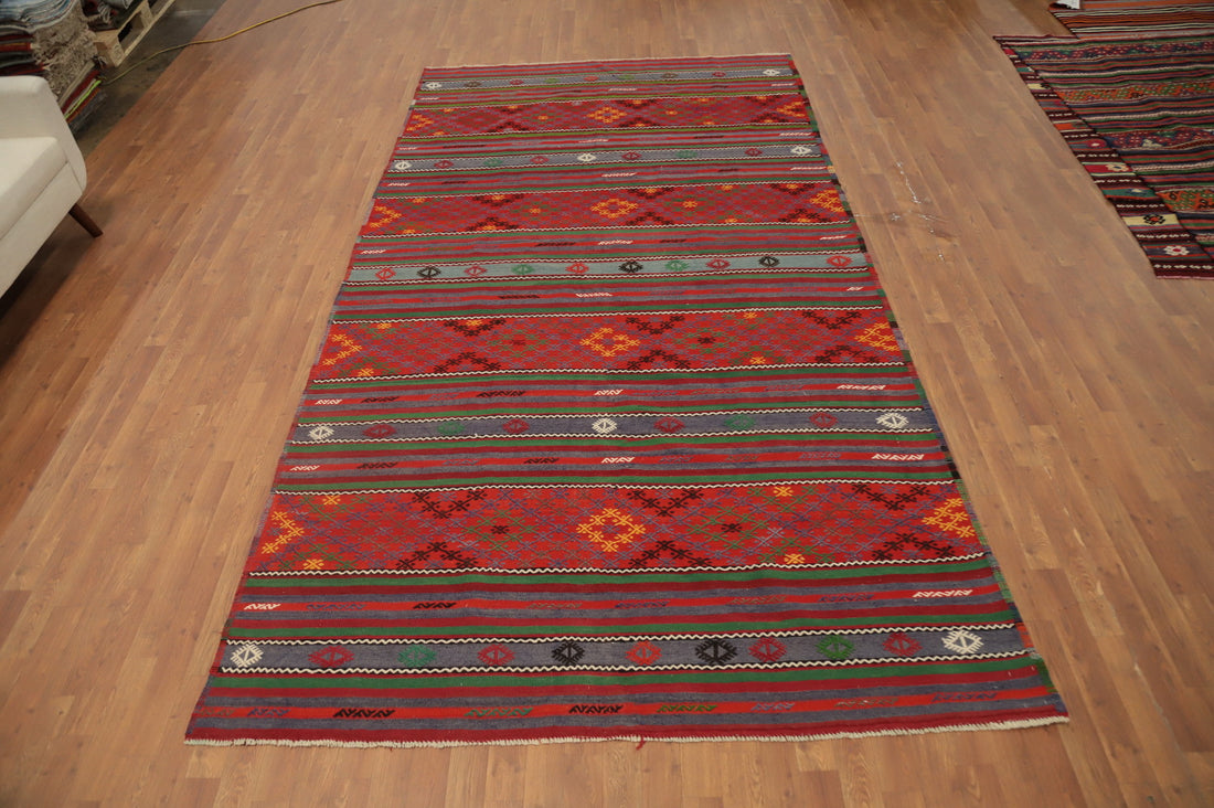 Vegetable Dye Kilim Turkish Area Rug 6x12