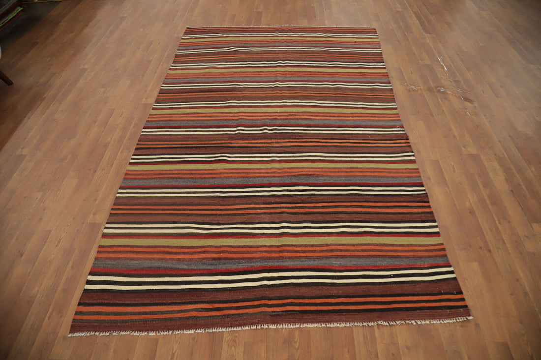 Vegetable Dye Kilim Turkish Area Rug 5x9