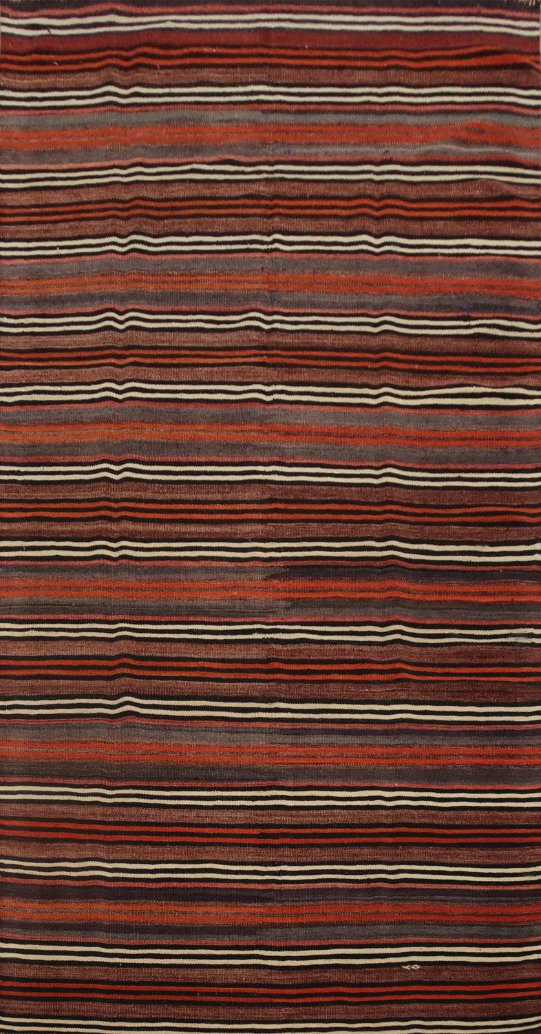Vegetable Dye Kilim Striped Area Rug 5x9