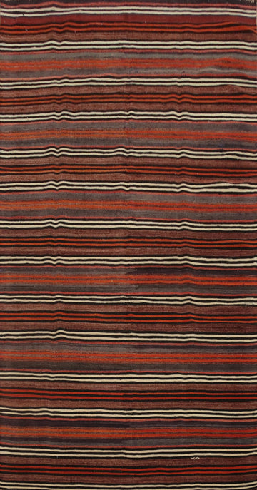 Vegetable Dye Kilim Striped Area Rug 5x9