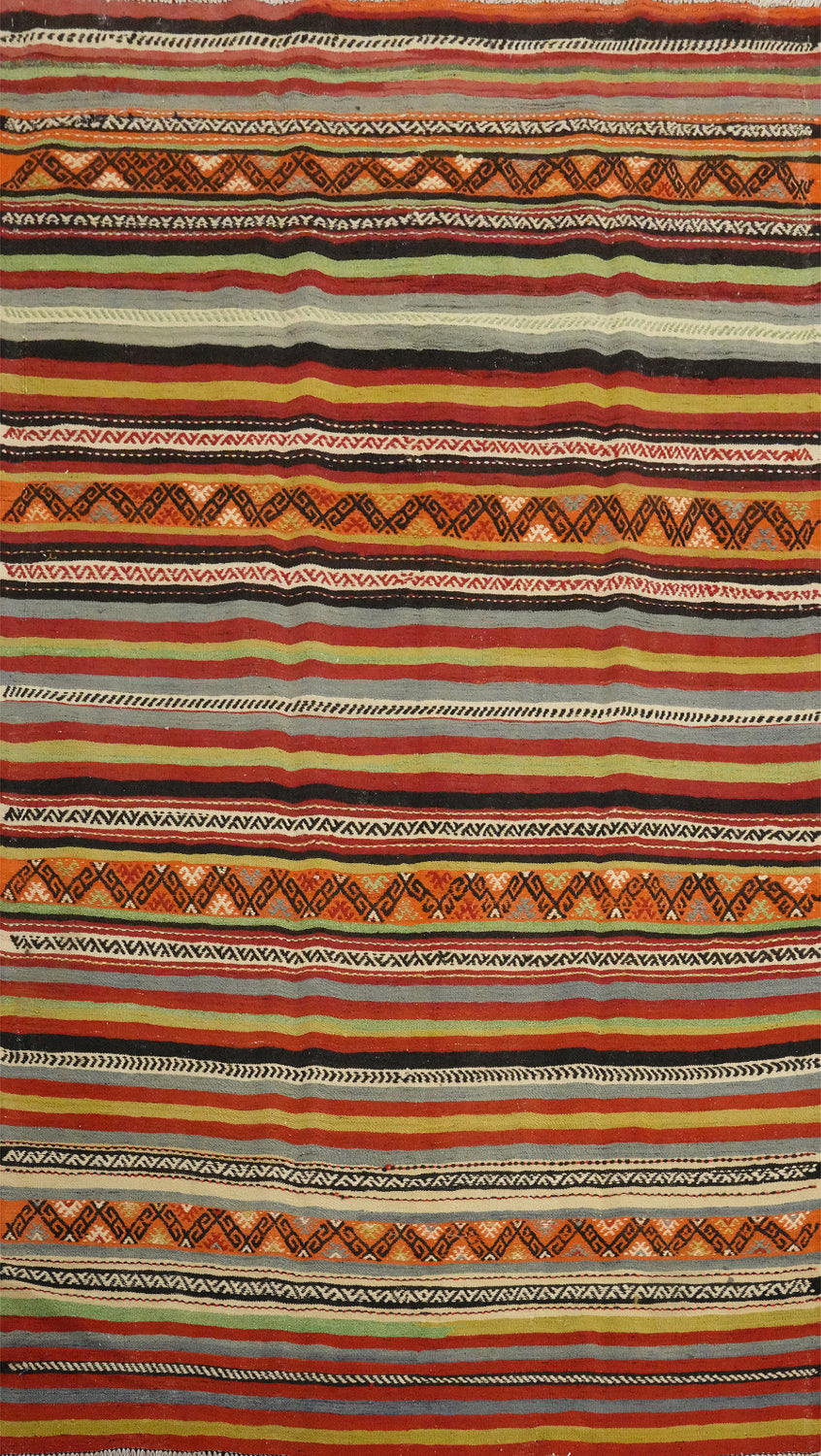 Vegetable Dye Kilim Turkish Area Rug 5x8