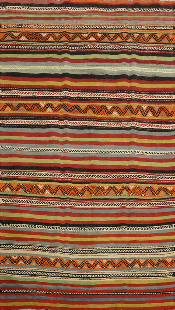 Vegetable Dye Kilim Turkish Area Rug 5x8