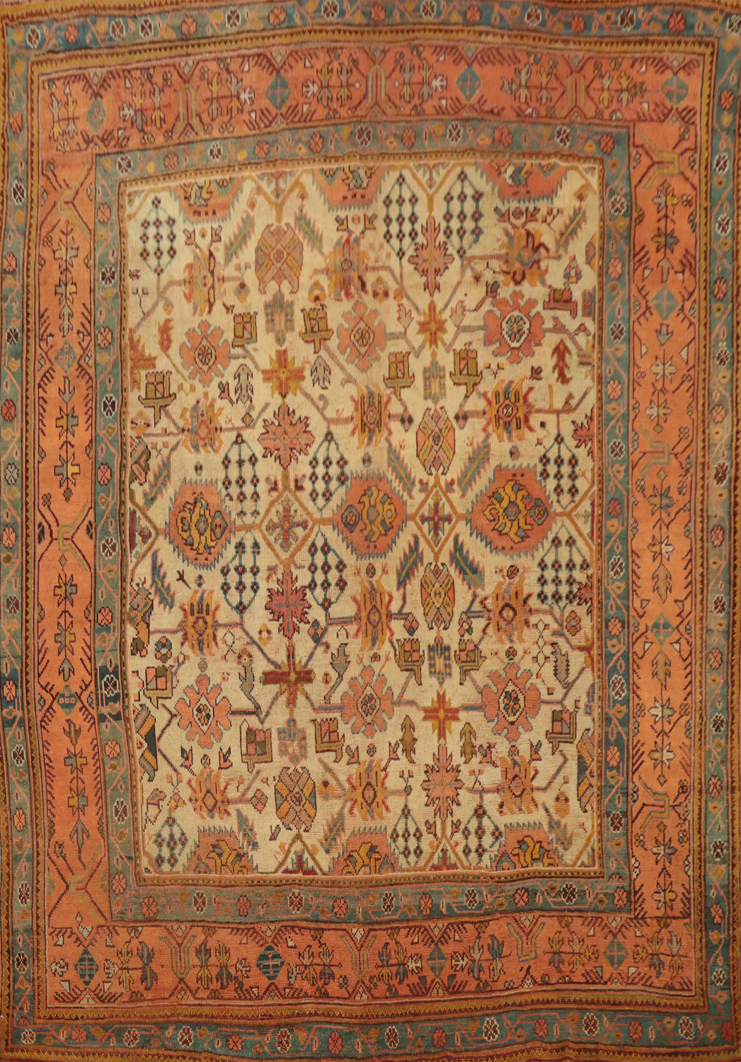 Vegetable Dye Oushak Persian Large Rug 11x12