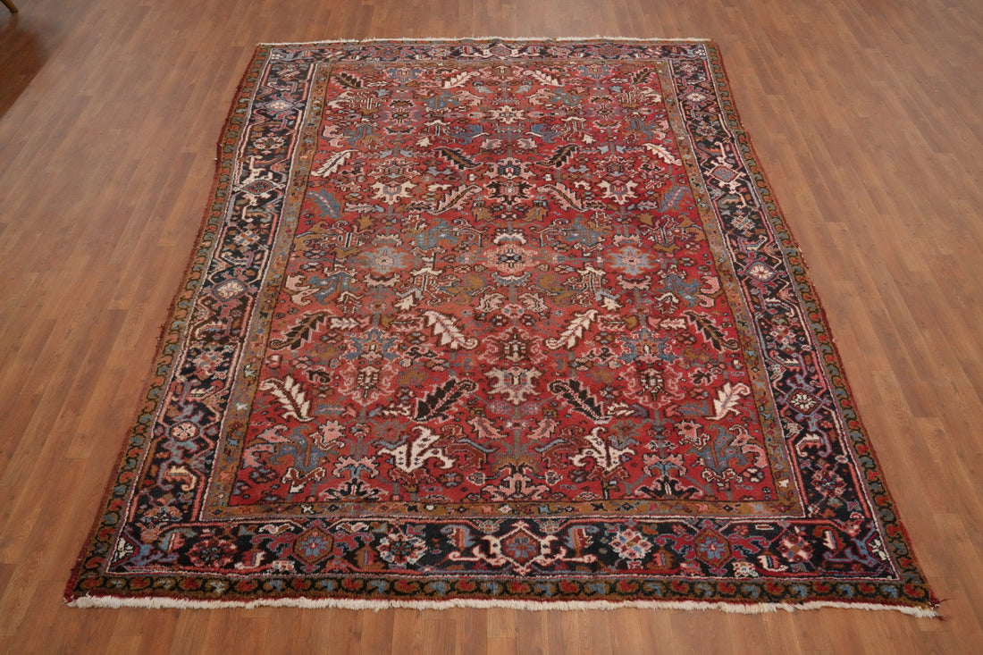 Vintage Wool Floral Heriz Persian Area Rug 8x10