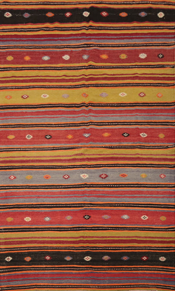 Vegetable Dye Kilim Turkish Area Rug 6x10
