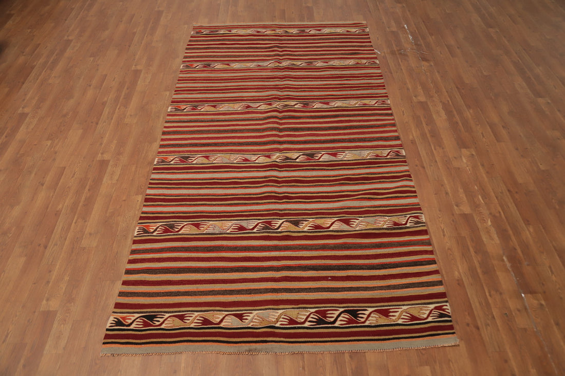 Vegetable Dye Kilim Turkish Area Rug 5x10