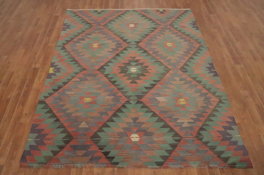 Vegetable Dye Kilim Geometric Wool Rug 5x7