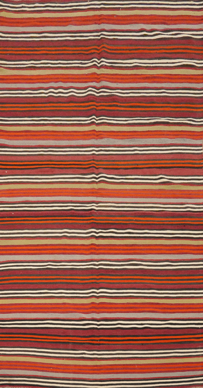 Vegetable Dye Kilim Turkish Area Rug 5x11