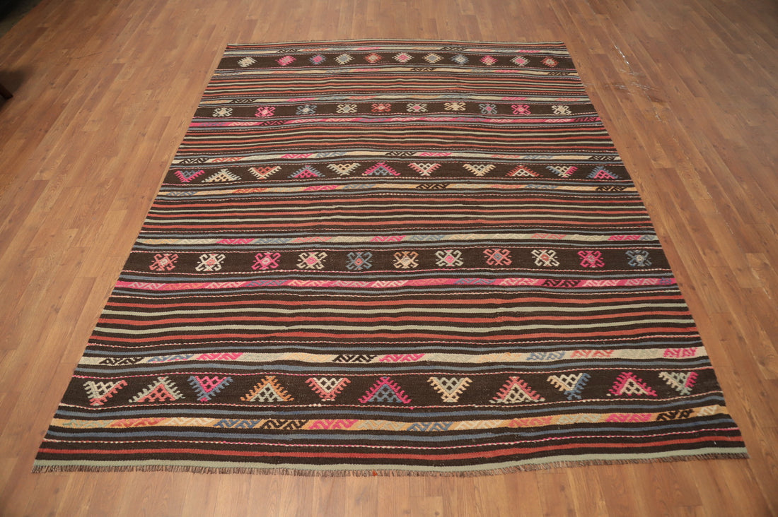 Vegetable Dye Kilim Turkish Area Rug 6x8