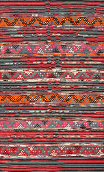 Vegetable Dye Kilim Geomeric Area Rug 6x9