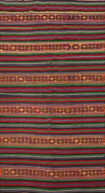 Handwoven Colorful Geometric Kilim Area Rug 6x10