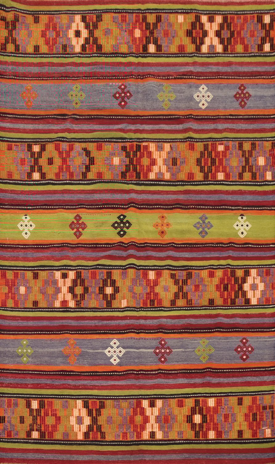 Colorful Kilim Area Rug 5x9 with Ethnic Designs for Living Spaces