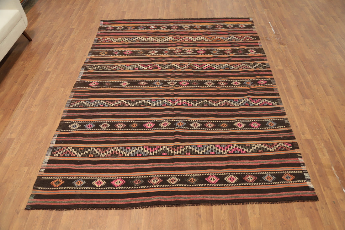 Vegetable Dye Kilim Area Rug 7x9