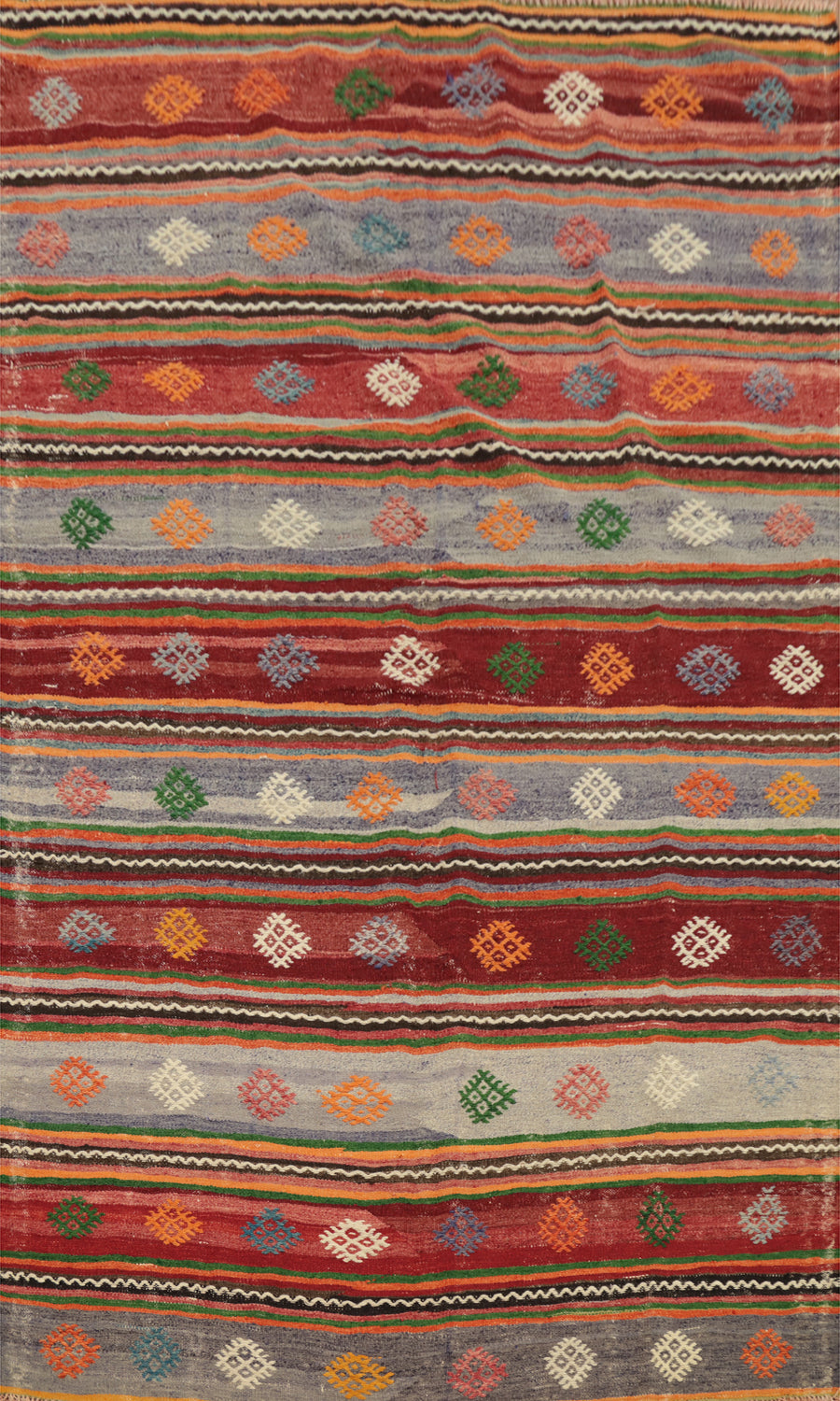 Multicolor Striped Kilim Area Rug 5x8 for Eclectic Interiors
