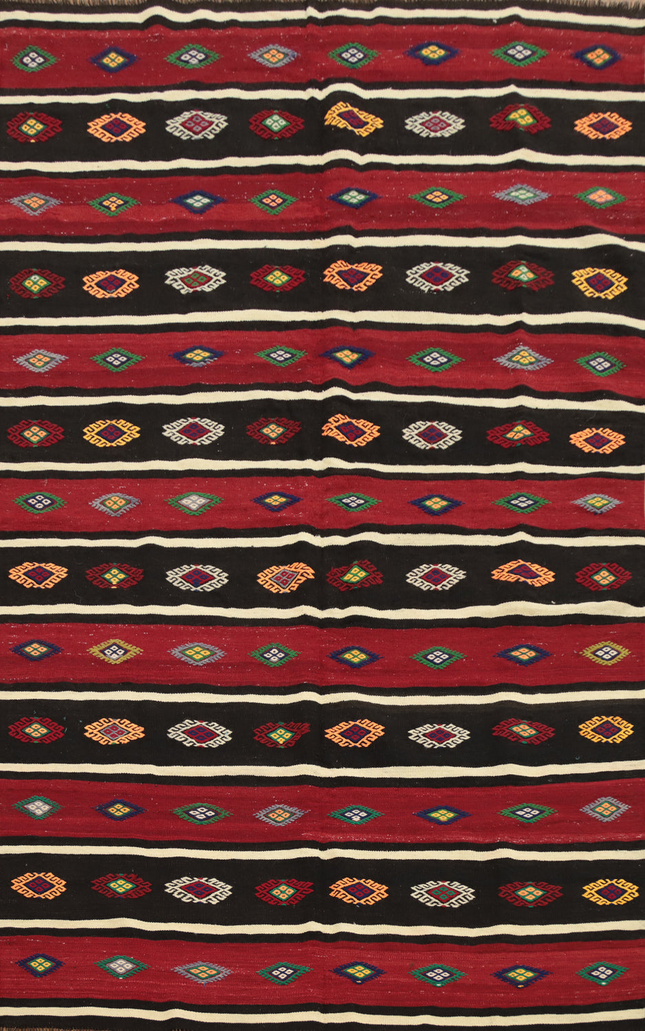 Vibrant Striped Kilim Area Rug 6x9 with Bold Colors and Patterns