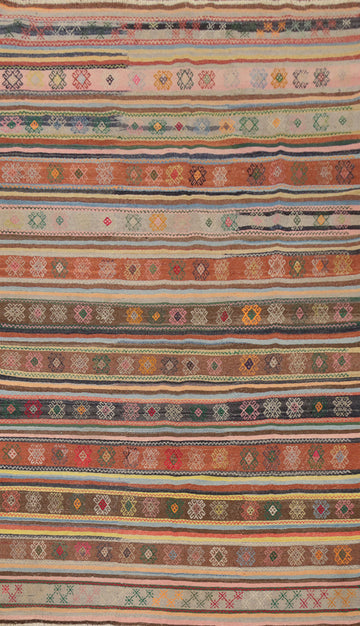 Vegetable Dye Kilim Turkish Area Rug 5x9