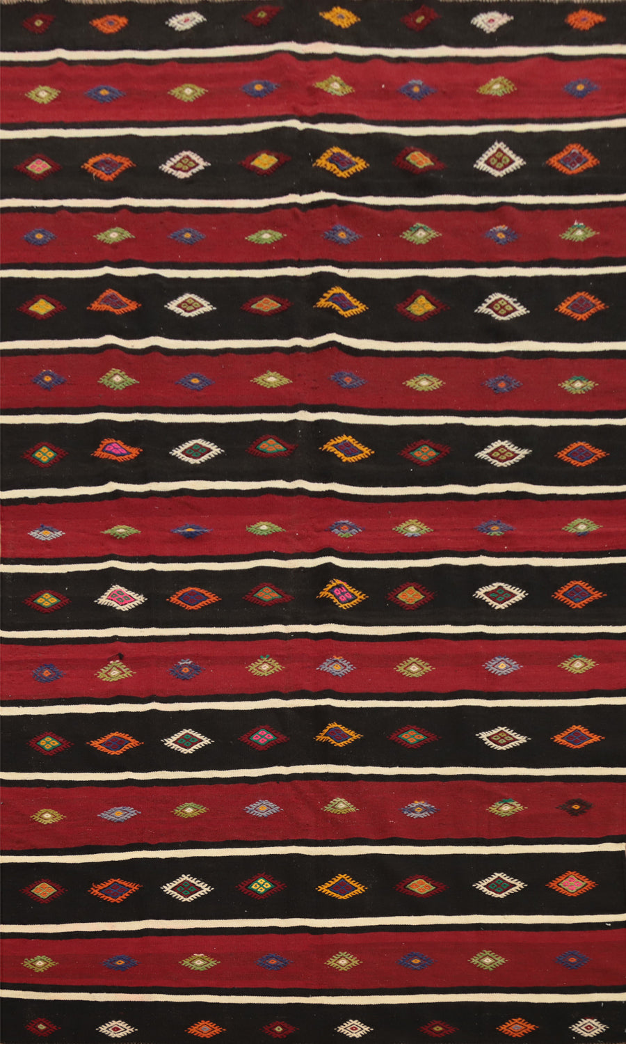 Striped Wool Kilim Vegetable Dye Area Rug 6x10